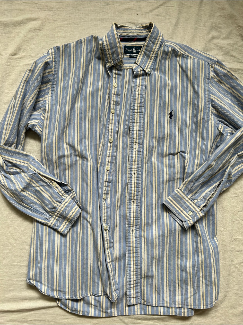 Vintage Ralph Lauren Men's Striped Button-Down Shirt